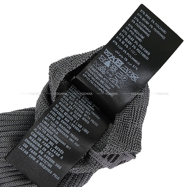 Miu Miu Socks knee-high Simple Grey Silk MCZ522[BRAND NEW][Authentic]