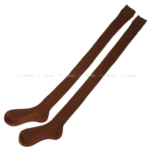 Miu Miu Socks knee-high Simple Cacao Silk MCZ522[BRAND NEW][Authentic]