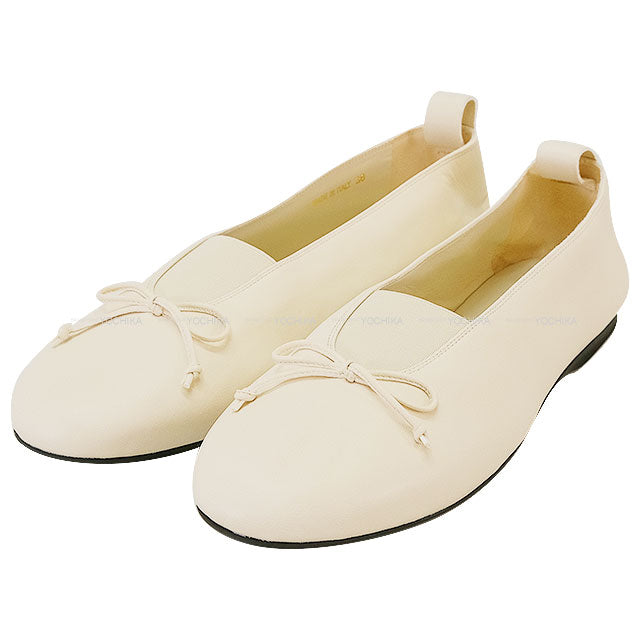 Miu Miu Flat Shoes Élan Ballerina #38 Ivory Nappa Leather #38 5F552E 038 F0304[BRAND NEW][Authentic]