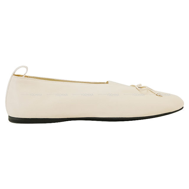 Miu Miu Flat Shoes Élan Ballerina #38 Ivory Nappa Leather #38 5F552E 038 F0304[BRAND NEW][Authentic]