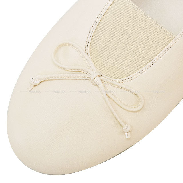 Miu Miu Flat Shoes Élan Ballerina #38 Ivory Nappa Leather #38 5F552E 038 F0304[BRAND NEW][Authentic]