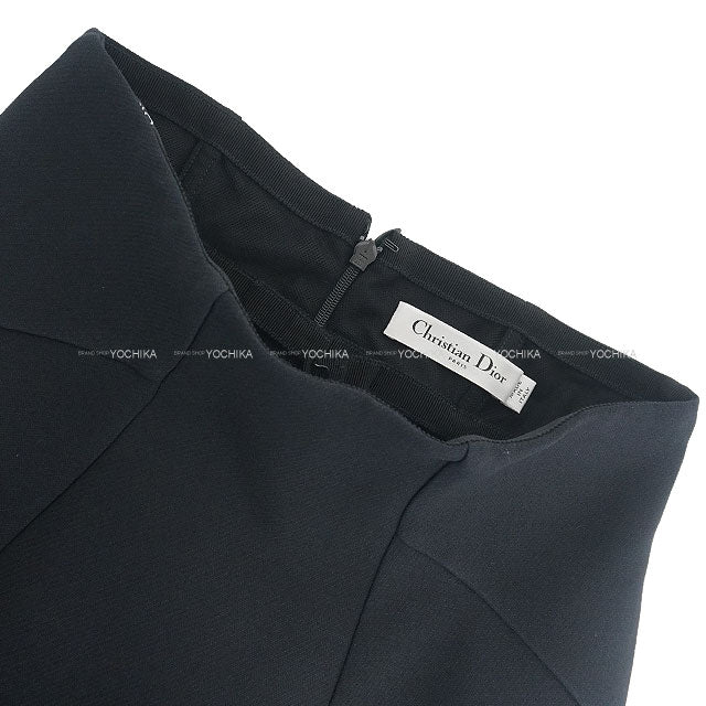 Dior skirt Medium Flared Noir (Black) Wool/Silk #34 151J121A1166[EXCELLENT][Authentic]