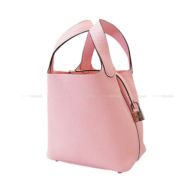 HERMES Handbag Picotin Lock 18 PM Rose Sakura Taurillon Clemence Silver HW Stamp Z[EXCELLENT][Authentic]