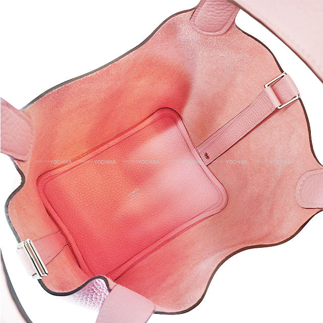 HERMES Handbag Picotin Lock 18 PM Rose Sakura Taurillon Clemence Silver HW Stamp Z[EXCELLENT][Authentic]