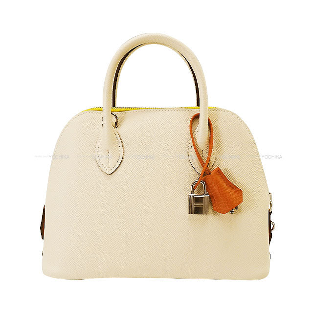 HERMES Shoulder bag Bolide1923 25 Tricolor Nata/Jaune Citron/Terre Battue Veau Epsom Silver HW Stamp U[EXCELLENT][Authentic]