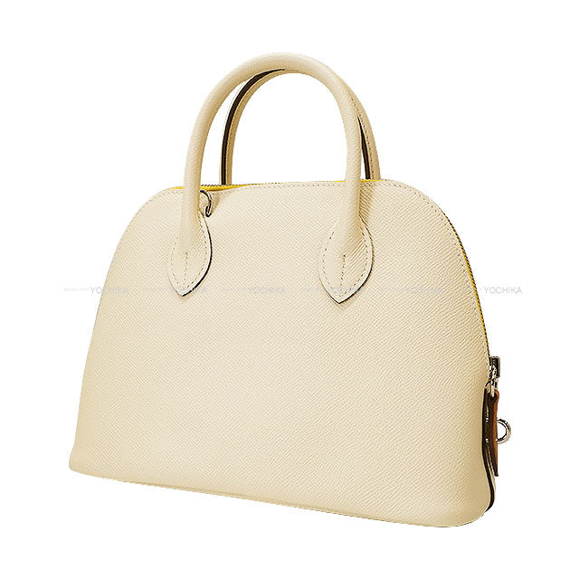 HERMES Shoulder bag Bolide1923 25 Tricolor Nata/Jaune Citron/Terre Battue Veau Epsom Silver HW Stamp U[EXCELLENT][Authentic]