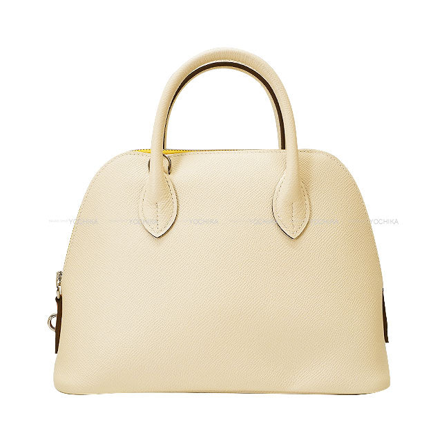HERMES Shoulder bag Bolide1923 25 Tricolor Nata/Jaune Citron/Terre Battue Veau Epsom Silver HW Stamp U[EXCELLENT][Authentic]