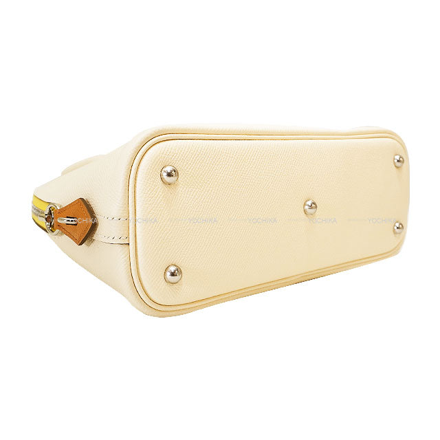 HERMES Shoulder bag Bolide1923 25 Tricolor Nata/Jaune Citron/Terre Battue Veau Epsom Silver HW Stamp U[EXCELLENT][Authentic]