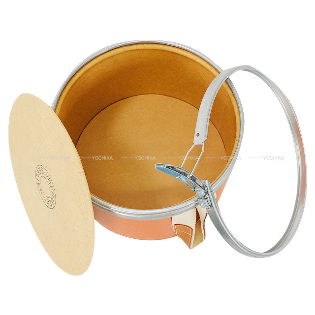 HERMES furniture Sellier Saddle box 30cm Harness case Feu Orange Recycle Paper/Metal Mat Silver HW[EXCELLENT][Authentic]