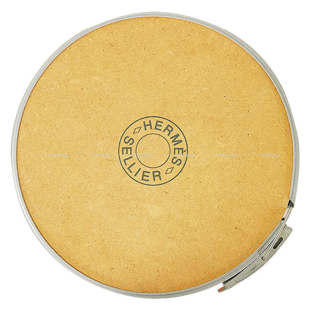 HERMES furniture Sellier Saddle box 30cm Harness case Feu Orange Recycle Paper/Metal Mat Silver HW[EXCELLENT][Authentic]