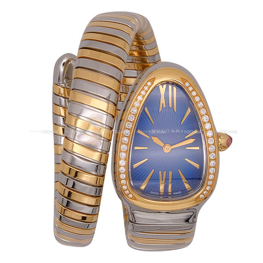 [Pre-loved] BVLGARI Watches Serpenti Tubogas Watch Blue 18KPG/Stainless/Diamond[LIKE NEW][Authentic]