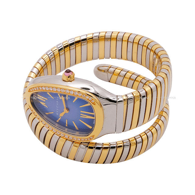 [Pre-loved] BVLGARI Watches Serpenti Tubogas Watch Blue 18KPG/Stainless/Diamond[LIKE NEW][Authentic]