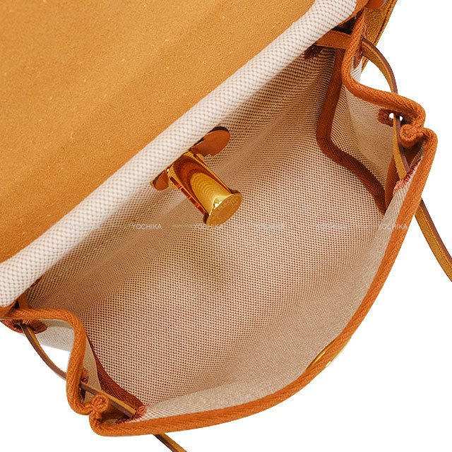 HERMES Shoulder bag Herbag Zip 20 Mini Fauve/Naturel Barenia Faubourg/Vache Hunter Gold HW Stamp K[BRAND NEW][Authentic]