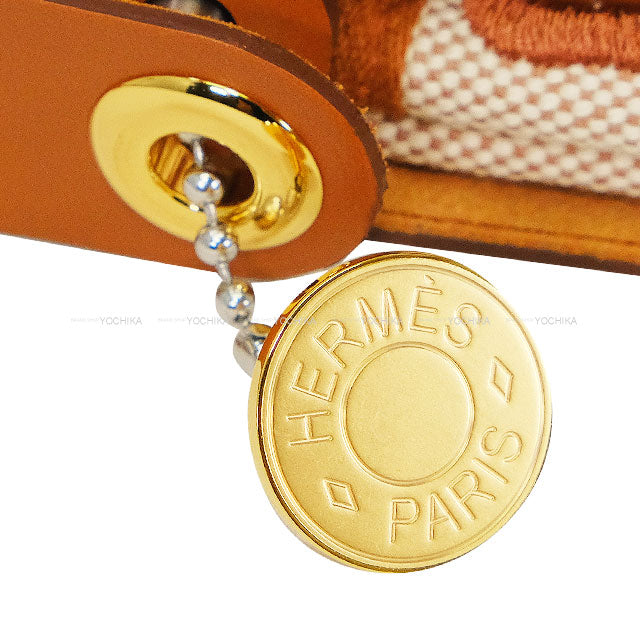 HERMES Shoulder bag Herbag Zip 20 Mini Fauve/Naturel Barenia Faubourg/Vache Hunter Gold HW Stamp K[BRAND NEW][Authentic]