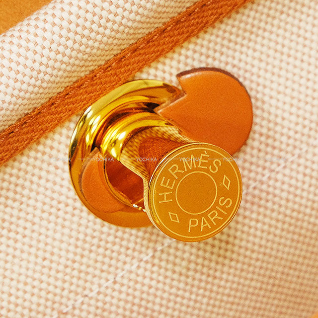 HERMES Shoulder bag Herbag Zip 20 Mini Fauve/Naturel Barenia Faubourg/Vache Hunter Gold HW Stamp K[BRAND NEW][Authentic]