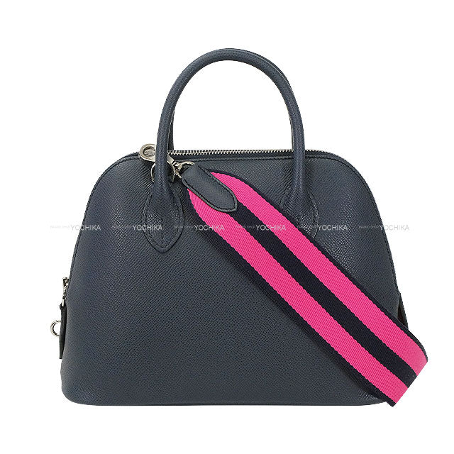 HERMES Shoulder bag Bolide1923 25 SANGLE WOOLY Blue Indigo/Rose Shocking Veau Epsom Silver HW Stamp B[EXCELLENT][Authentic]