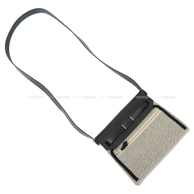 HERMES Shoulder bag Herbag Zip 20 Mini Noir (Black)/Ecru Toile Militaire/Vache Hunter Silver HW Stamp K[BRAND NEW][Authentic]