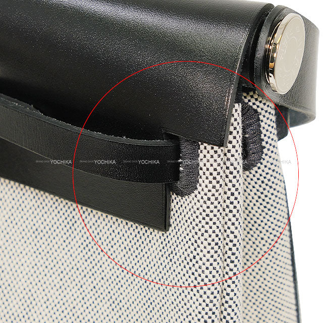 HERMES Shoulder bag Herbag Zip 20 Mini Noir (Black)/Ecru Toile Militaire/Vache Hunter Silver HW Stamp K[BRAND NEW][Authentic]
