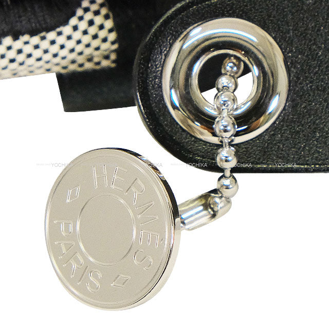 HERMES Shoulder bag Herbag Zip 20 Mini Noir (Black)/Ecru Toile Militaire/Vache Hunter Silver HW Stamp K[BRAND NEW][Authentic]