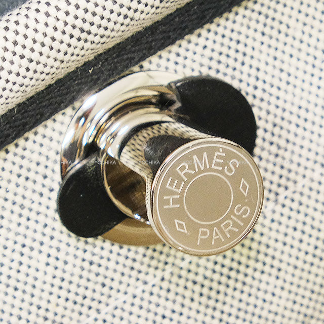 HERMES Shoulder bag Herbag Zip 20 Mini Noir (Black)/Ecru Toile Militaire/Vache Hunter Silver HW Stamp K[BRAND NEW][Authentic]