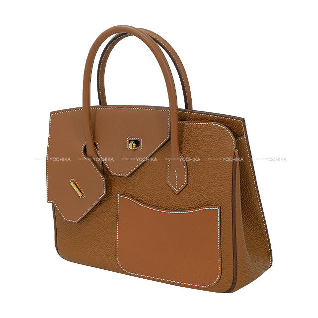 [Pre-loved] HERMES Handbag Birkin30 En Desordre Gold Veau Togo/Veau Swift/Vache Hunter Gold HW Stamp B[LIKE NEW][Authentic]