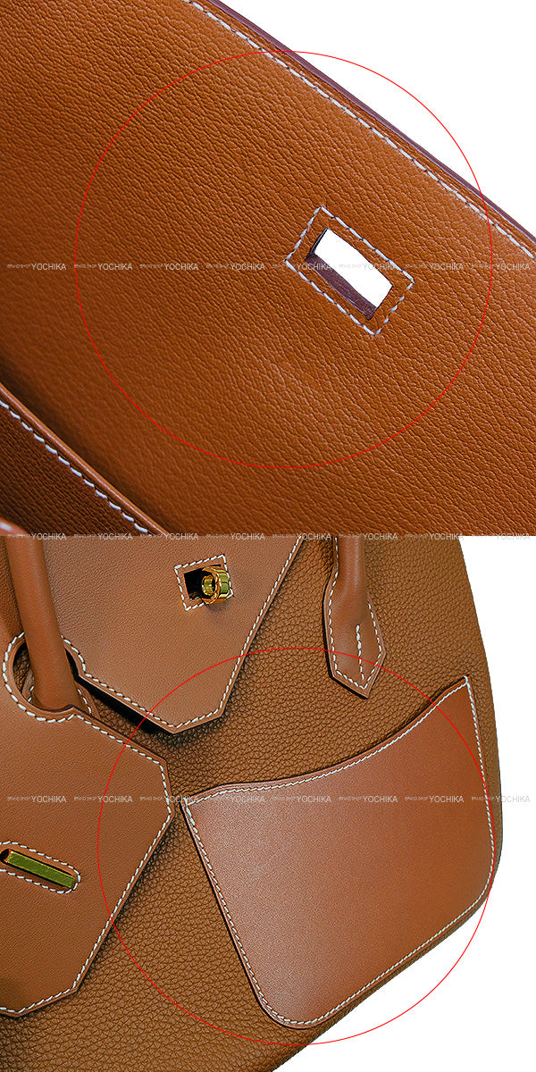 [Pre-loved] HERMES Handbag Birkin30 En Desordre Gold Veau Togo/Veau Swift/Vache Hunter Gold HW Stamp B[LIKE NEW][Authentic]