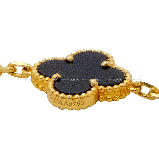 [Pre-loved] Van Cleef & Arpels necklace Vintage Alhambra 10 Motifs Noir (Black)/Gold 18KYG/Onyx[LIKE NEW][Authentic]