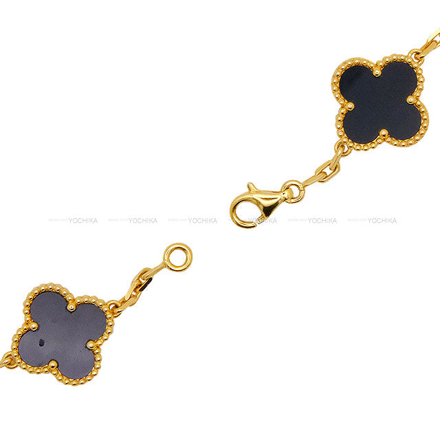 [Pre-loved] Van Cleef & Arpels necklace Vintage Alhambra 10 Motifs Noir (Black)/Gold 18KYG/Onyx[LIKE NEW][Authentic]