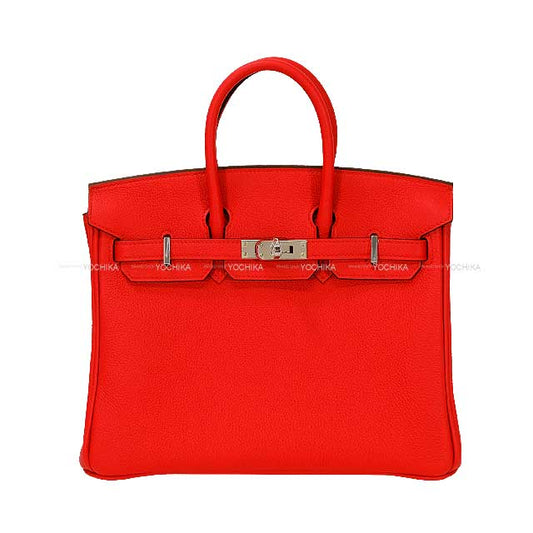 HERMES Handbag Birkin25 Rouge Radieux Veau Togo Silver HW Stamp K[BRAND NEW][Authentic]
