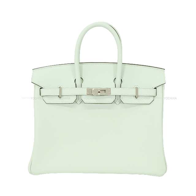 HERMES Handbag Birkin25 Vert Peppermint Veau Swift Silver HW Stamp W[ALMOST NEW][Authentic]