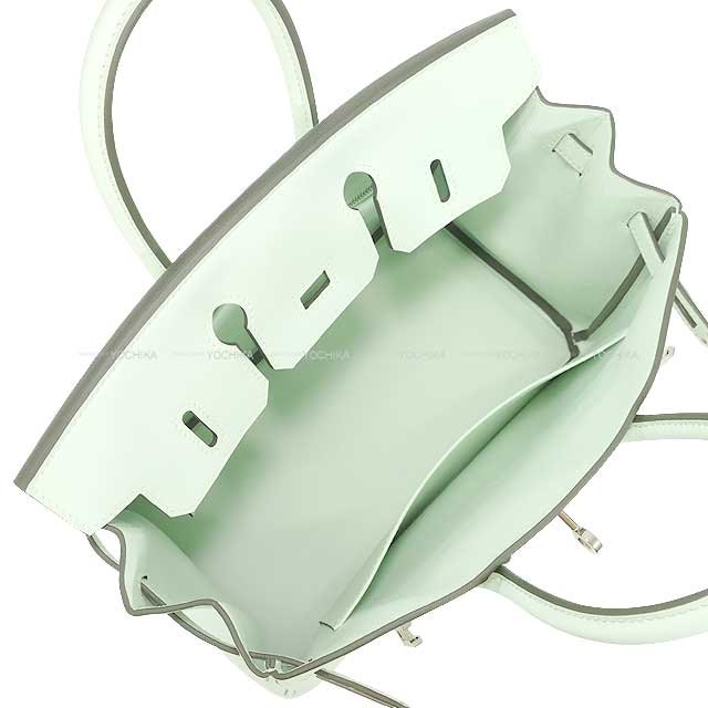 HERMES Handbag Birkin25 Vert Peppermint Veau Swift Silver HW Stamp W[ALMOST NEW][Authentic]
