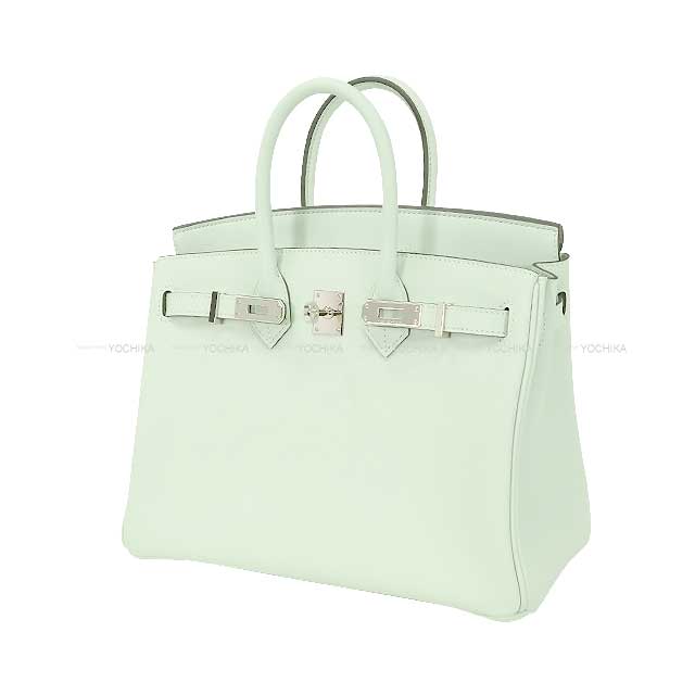 HERMES Handbag Birkin25 Vert Peppermint Veau Swift Silver HW Stamp W[ALMOST NEW][Authentic]