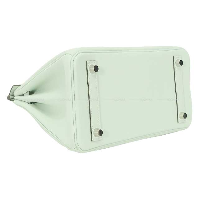 HERMES Handbag Birkin25 Vert Peppermint Veau Swift Silver HW Stamp W[ALMOST NEW][Authentic]