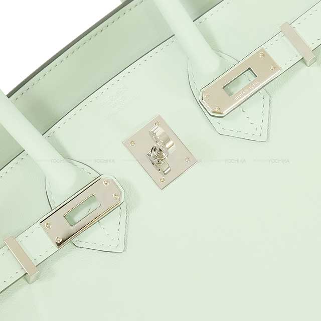 HERMES Handbag Birkin25 Vert Peppermint Veau Swift Silver HW Stamp W[ALMOST NEW][Authentic]