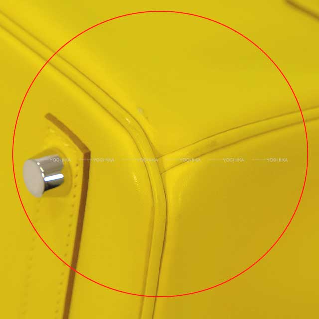 [Pre-loved] HERMES Handbag Birkin25 Lime Veau Swift Silver HW Stamp Y[USED SA][Authentic]