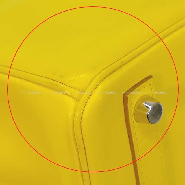 [Pre-loved] HERMES Handbag Birkin25 Lime Veau Swift Silver HW Stamp Y[USED SA][Authentic]