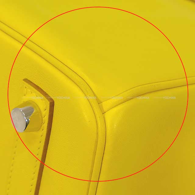 [Pre-loved] HERMES Handbag Birkin25 Lime Veau Swift Silver HW Stamp Y[USED SA][Authentic]