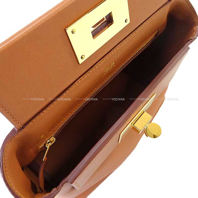 [Pre-loved] HERMES Shoulder bag Sac 24/24 21 Mini Gold Evercolor/Veau Swift Gold HW Stamp B[LIKE NEW][Authentic]