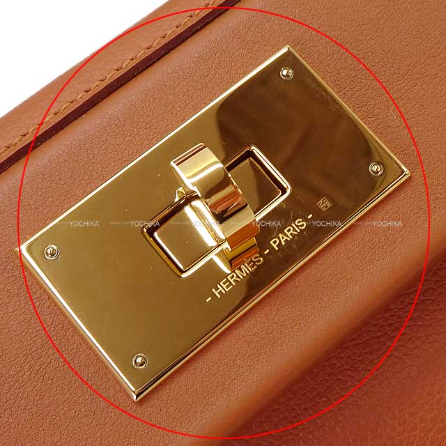[Pre-loved] HERMES Shoulder bag Sac 24/24 21 Mini Gold Evercolor/Veau Swift Gold HW Stamp B[LIKE NEW][Authentic]