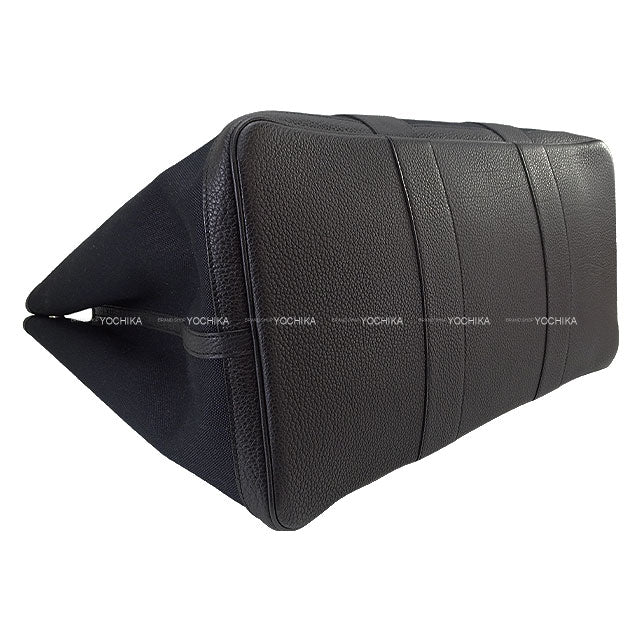 [Pre-loved] HERMES tote bag Garden Party 49 GM Voyage Noir (Black) Toile Militaire/Veau Negonda Silver HW Stamp Z[LIKE NEW][Authentic]