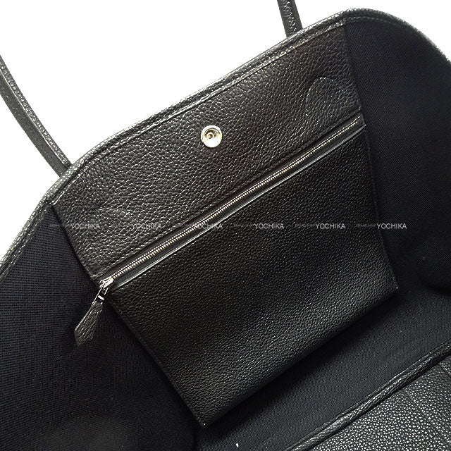 [Pre-loved] HERMES tote bag Garden Party 49 GM Voyage Noir (Black) Toile Militaire/Veau Negonda Silver HW Stamp Z[LIKE NEW][Authentic]