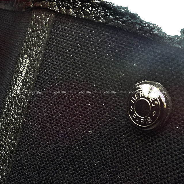 [Pre-loved] HERMES tote bag Garden Party 49 GM Voyage Noir (Black) Toile Militaire/Veau Negonda Silver HW Stamp Z[LIKE NEW][Authentic]