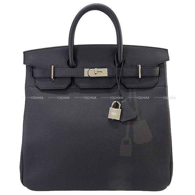 HERMES Handbag Haut a Courroies 40 Coup De Soleil Plomb/Vert Fonce Veau Togo Silver HW Stamp K[EXCELLENT][Authentic]