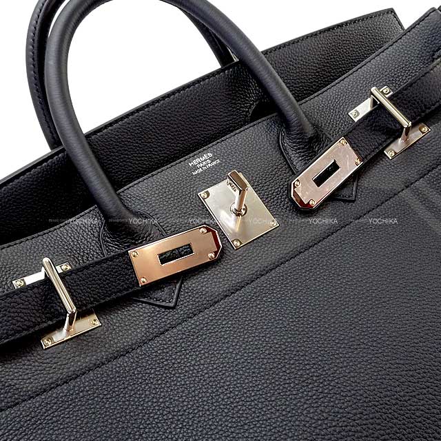 HERMES Handbag Haut a Courroies 40 Coup De Soleil Plomb/Vert Fonce Veau Togo Silver HW Stamp K[EXCELLENT][Authentic]