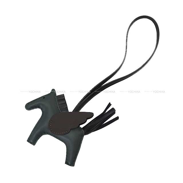 HERMES bag charm Rodeo Pegasus PM Vert Mangrove/Ebene/Noir (Black) Agneau Milo/Veau Swift Stamp K[BRAND NEW][Authentic]