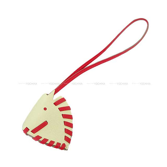 HERMES bag charm Cheval Tresse Rouge Radieux/Jaune Milton Veau Epsom Stamp K[BRAND NEW][Authentic]