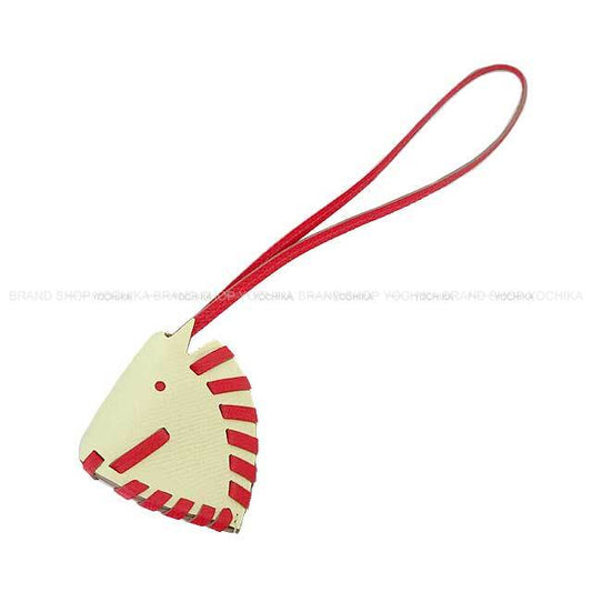 HERMES bag charm Cheval Tresse Rouge Radieux/Jaune Milton Veau Epsom Stamp K[BRAND NEW][Authentic]