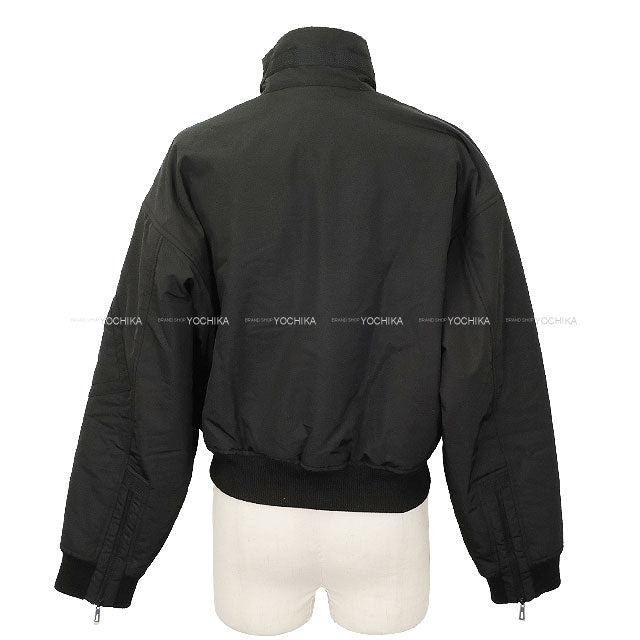 HERMES Blouson Clou de Selle Cartouche Bomber Jacket Noir (Black) Wool/Nylon #34 Silver HW[BRAND NEW][Authentic]