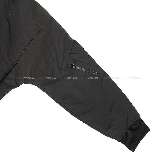 HERMES Blouson Clou de Selle Cartouche Bomber Jacket Noir (Black) Wool/Nylon #34 Silver HW[BRAND NEW][Authentic]