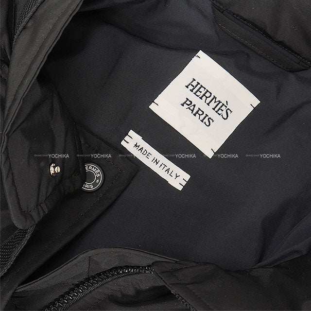 HERMES Blouson Clou de Selle Cartouche Bomber Jacket Noir (Black) Wool/Nylon #34 Silver HW[BRAND NEW][Authentic]